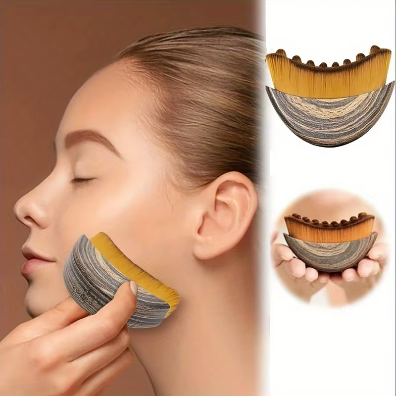 Brosse de drainage lymphatique pour le visage et le corps, outil de massage ergonomique, s'adapte aux contours de la peau, détoxification et relaxation, 1 pièce