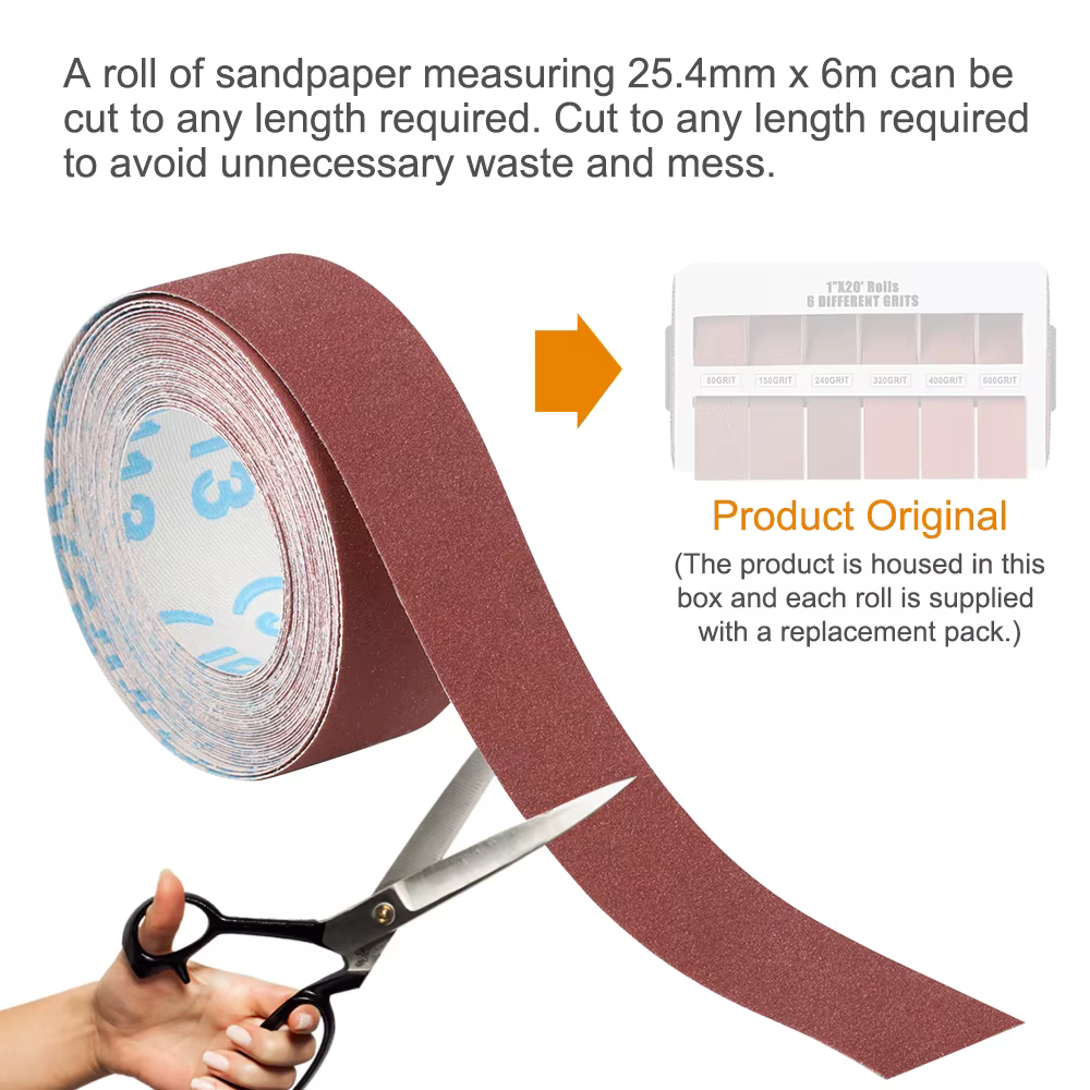 Rouleau de papier abrasif pour outil converasif