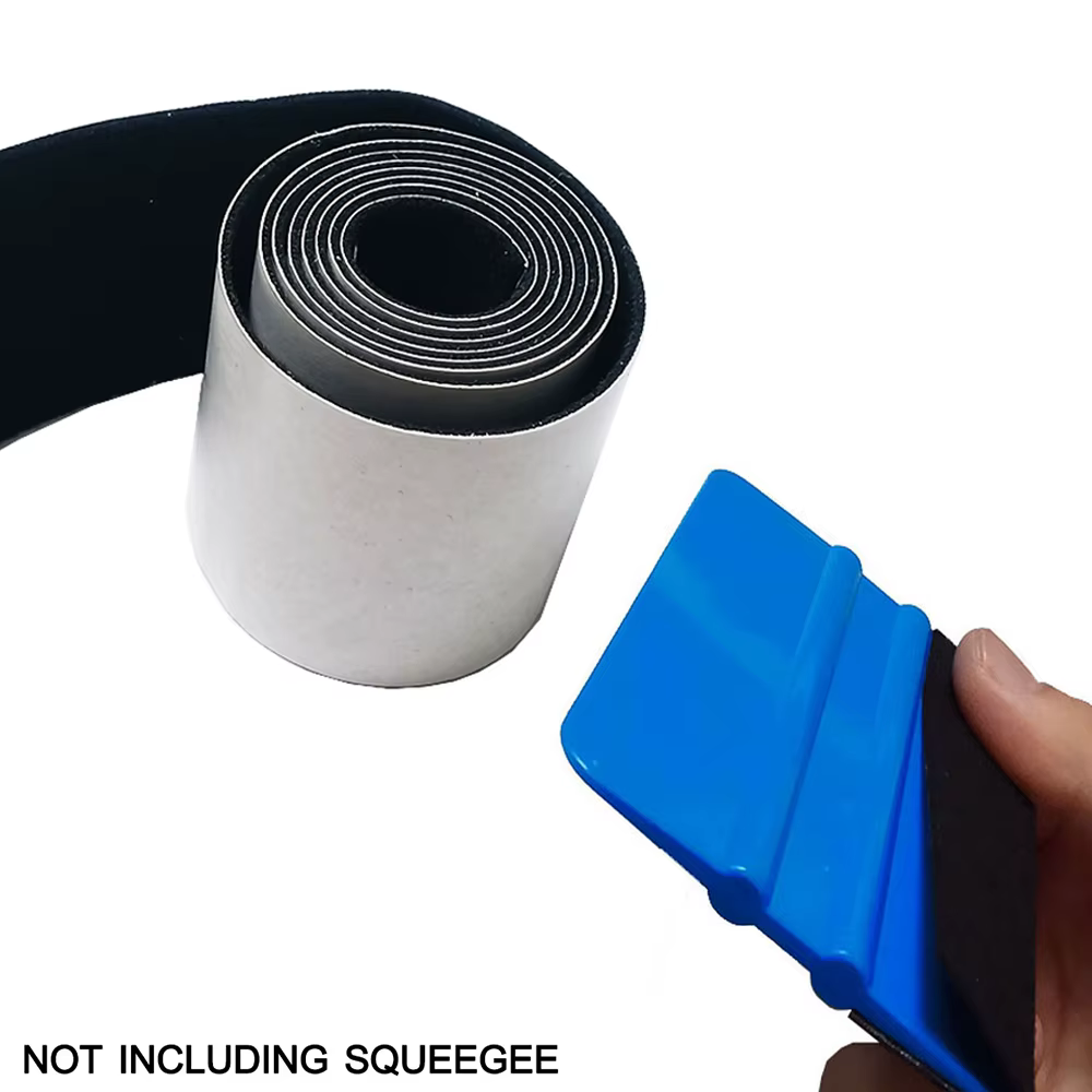 Grattoir rond de voiture en feutre de tissu noir avec colle auto-arina
