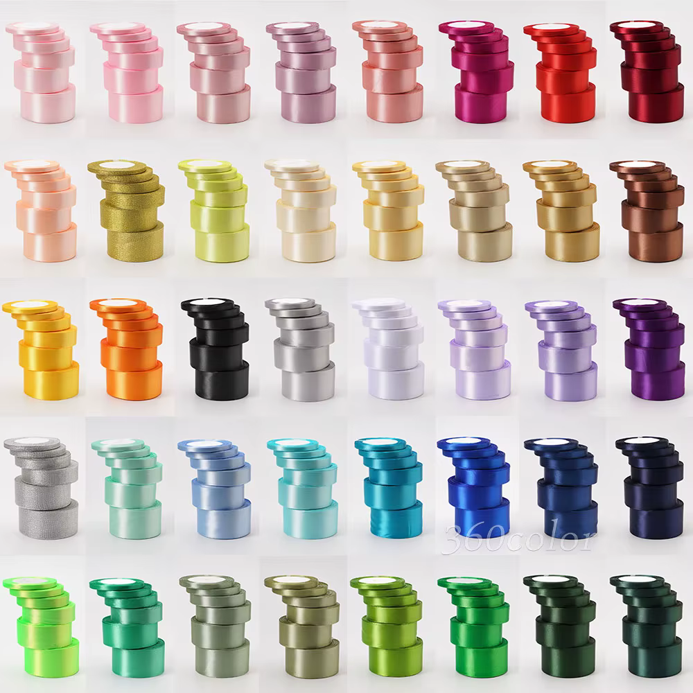 Ruban en Satin 22.8 mètres 6mm 10mm 15mm 25mm 38mm 50mm