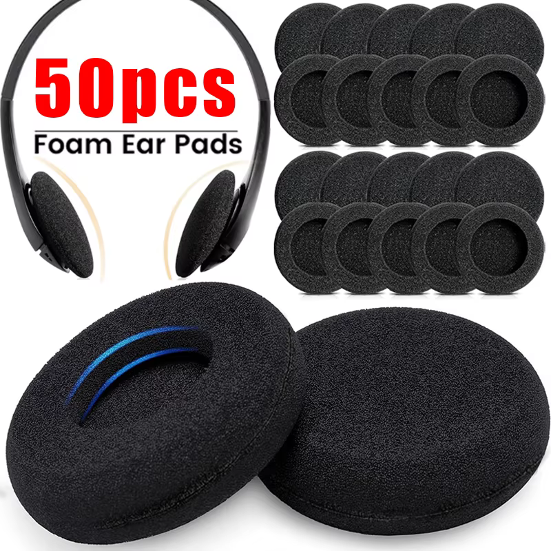 Coussinets d'oreille en mousse épaisse pour écouteurs, housse de coussin de remplacement en éponge, étui pour écouteurs 35mm 40mm 50mm 55mm 60mm, manchon de protection