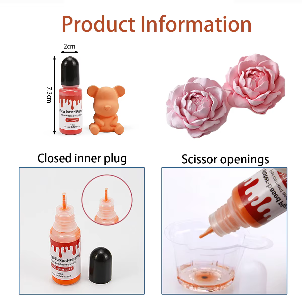 24 couleurs 10Ml à base d'eau gypse ciment coloration plâtre Pigment aquarelle Essence colorant bricolage