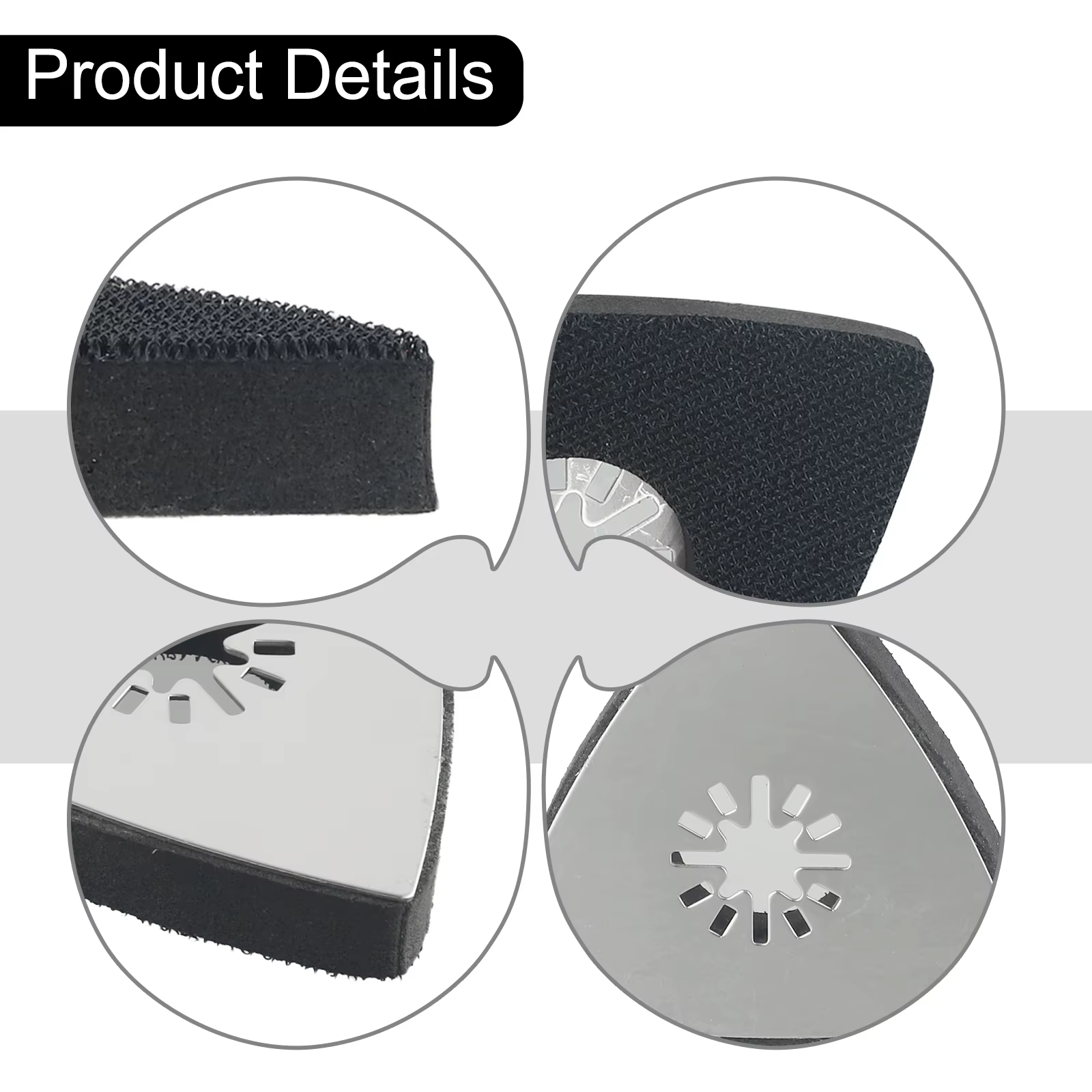 Ponçage de précision avec tampon de ponçage triangulaire en acier inoxydable de 80 mm, disque de polissage pour outils oscillants