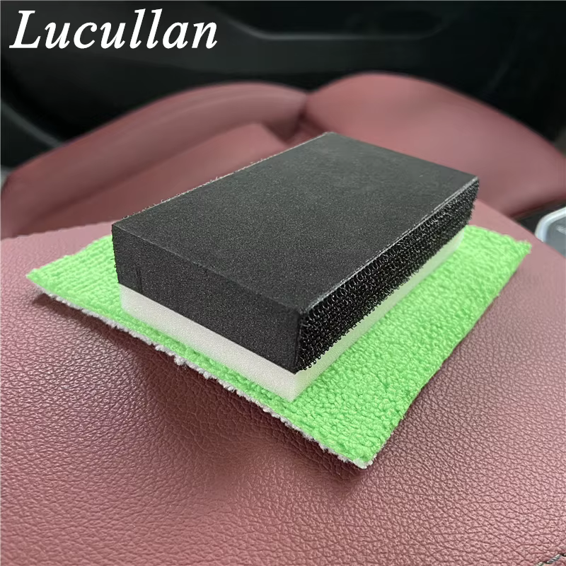 Lucullan Applicateurs de revêtement céramique portables Tissu épais + bloc de mousse avec crochet et boucle double face