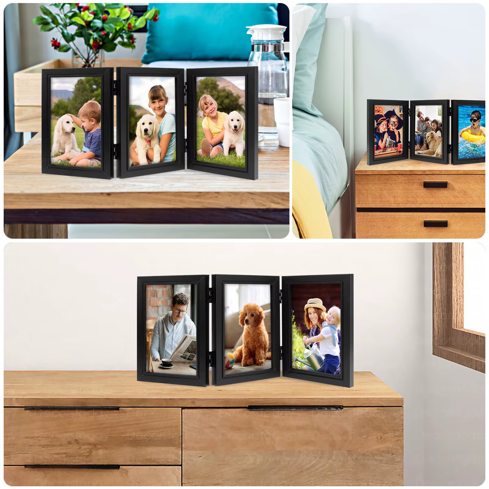 Cadre Photo en bois pliable à charnière