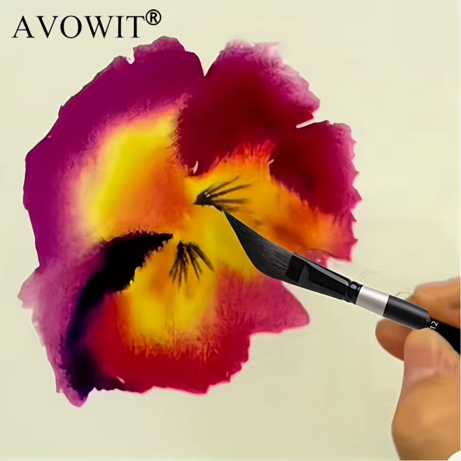 4 pinceaux à aquarelle - Style manche