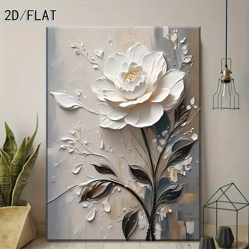 Toile murale encadrée florale moderne 2D