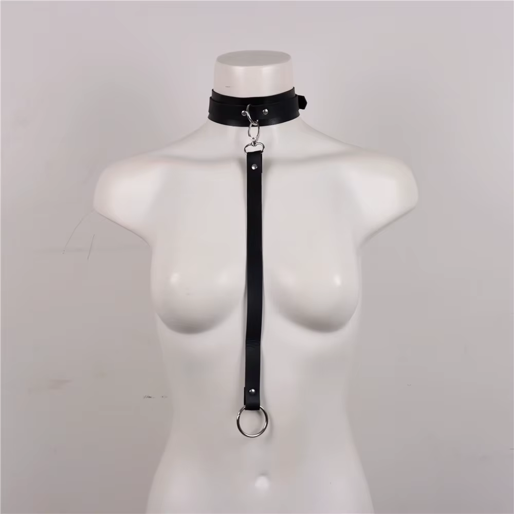 Menottes et Collier en Cuir PU pour Jeux de Rôle Adultes (2 pièces) – Accessoires de Contrainte pour Couples