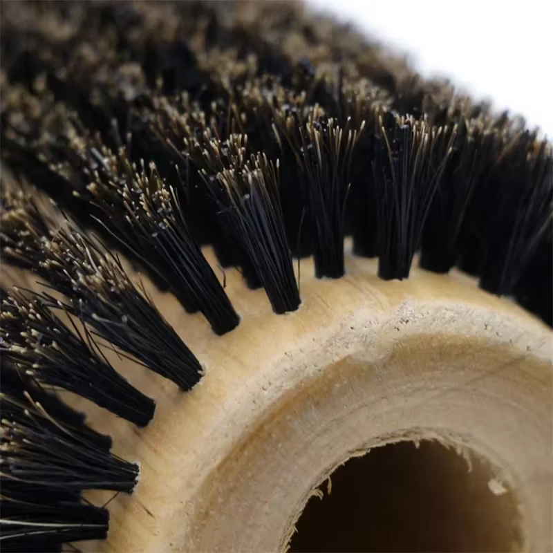 6 tailles manche en bois poils de sanglier brosse ronde queue amovible professionnel Salon de coiffure