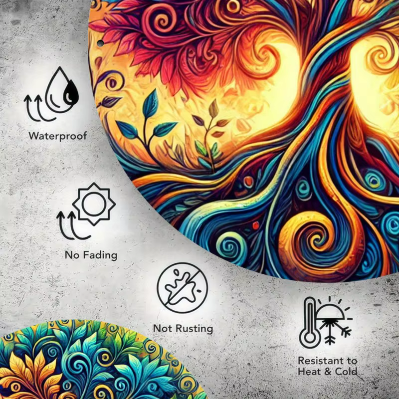 Arbre de vie Mandala Art mural en fer – Parfait pour la décoration intérieure