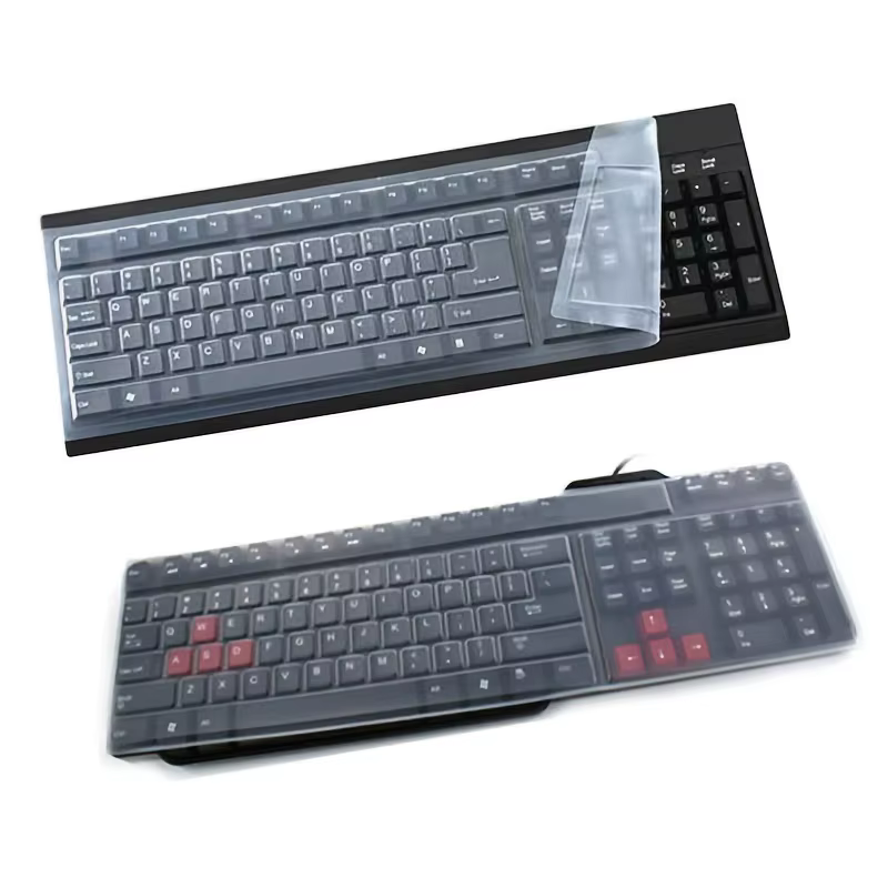 Film de protection universel en Silicone pour clavier, couverture de peau pour ordinateur de bureau, Gel de silice Transparent, bosse, Membrane plate Concave et convexe