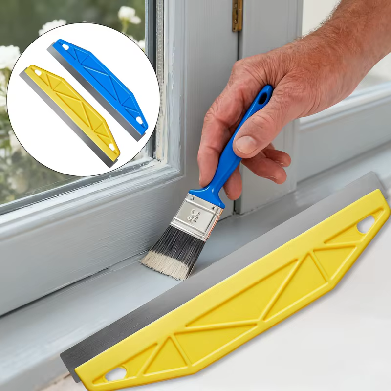 Bouclier de peinture jaune professionnel de 12 pouces : poignée ergonomique pour une coupe et un bordage de précision. Durable pour un usage domestique et commercial.