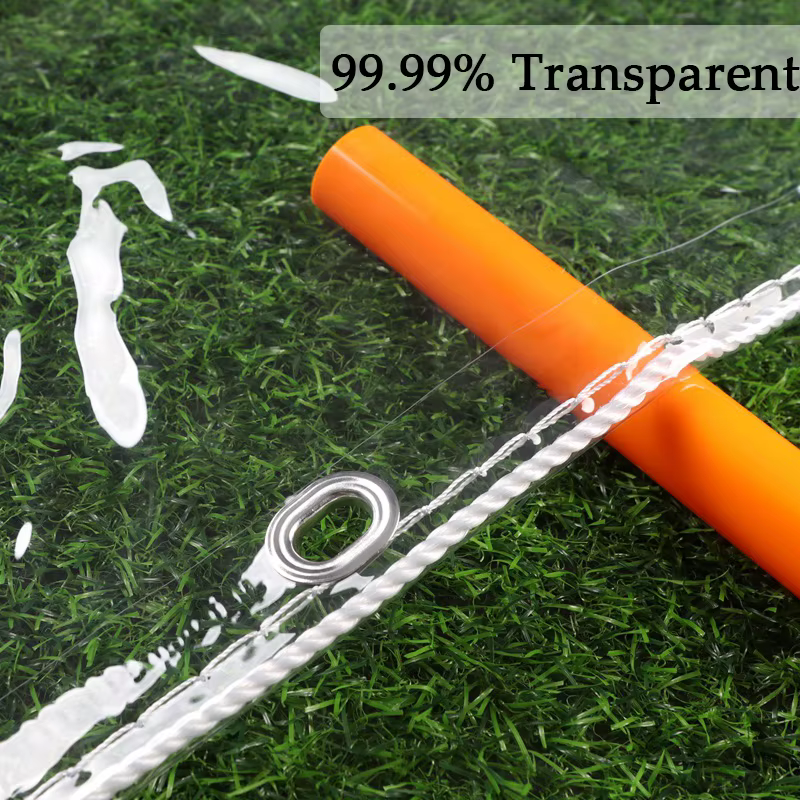 Bâche transparente avec oeillets ovales TarLII brodée sur mesure