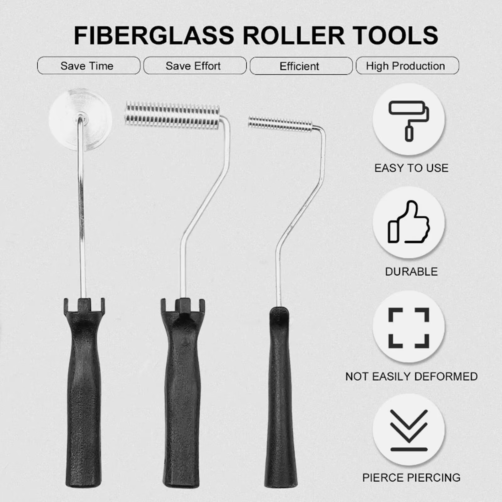 Kit de 3 rouleaux en fibre de verre pour laminage