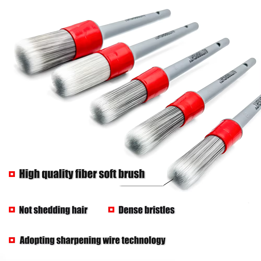AUTOBRIGHT 5 pièces brosses de lavage de voiture brosse douce de haute qualité poils denses détail