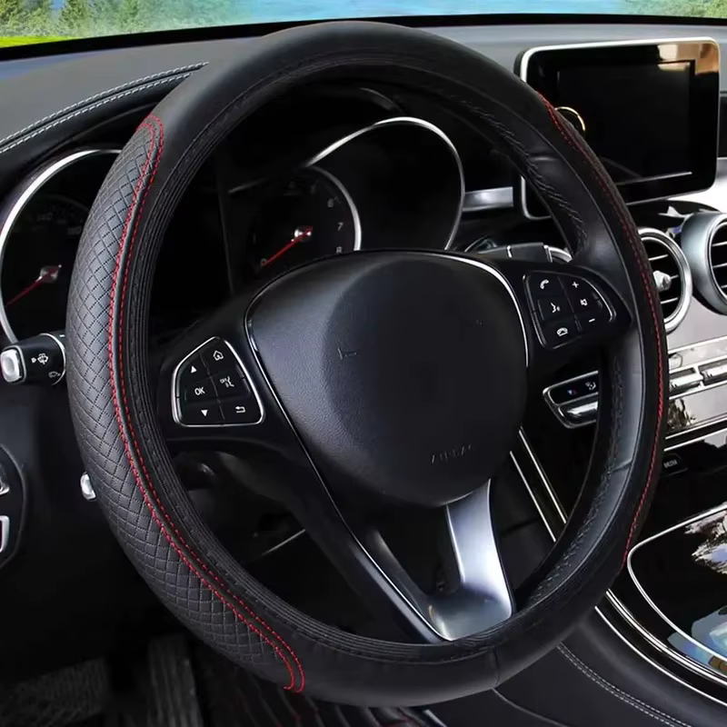 Housse de volant de voiture antidérapante et respirante, protection pour volant de 37 à 39 cm, accessoires de style automobile