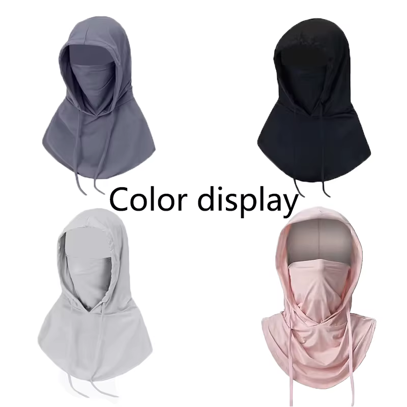 Chapeau de protection solaire intégrale en soie glacée pour l'été, masque facial, protection UV pour la randonnée et le camping en extérieur, chapeau de protection du cou unisexe