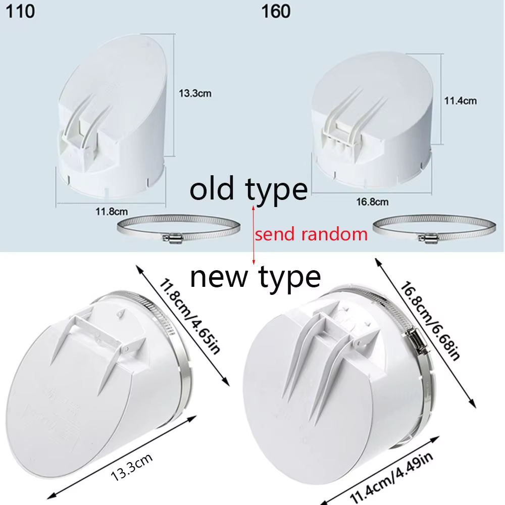 Tuyau de proximité au sol, 50-160mm, capuchon de tuyau de pluie blanc, anti-odeur, couverture de toit anti-insectes, balcon extérieur, accessoire nautique