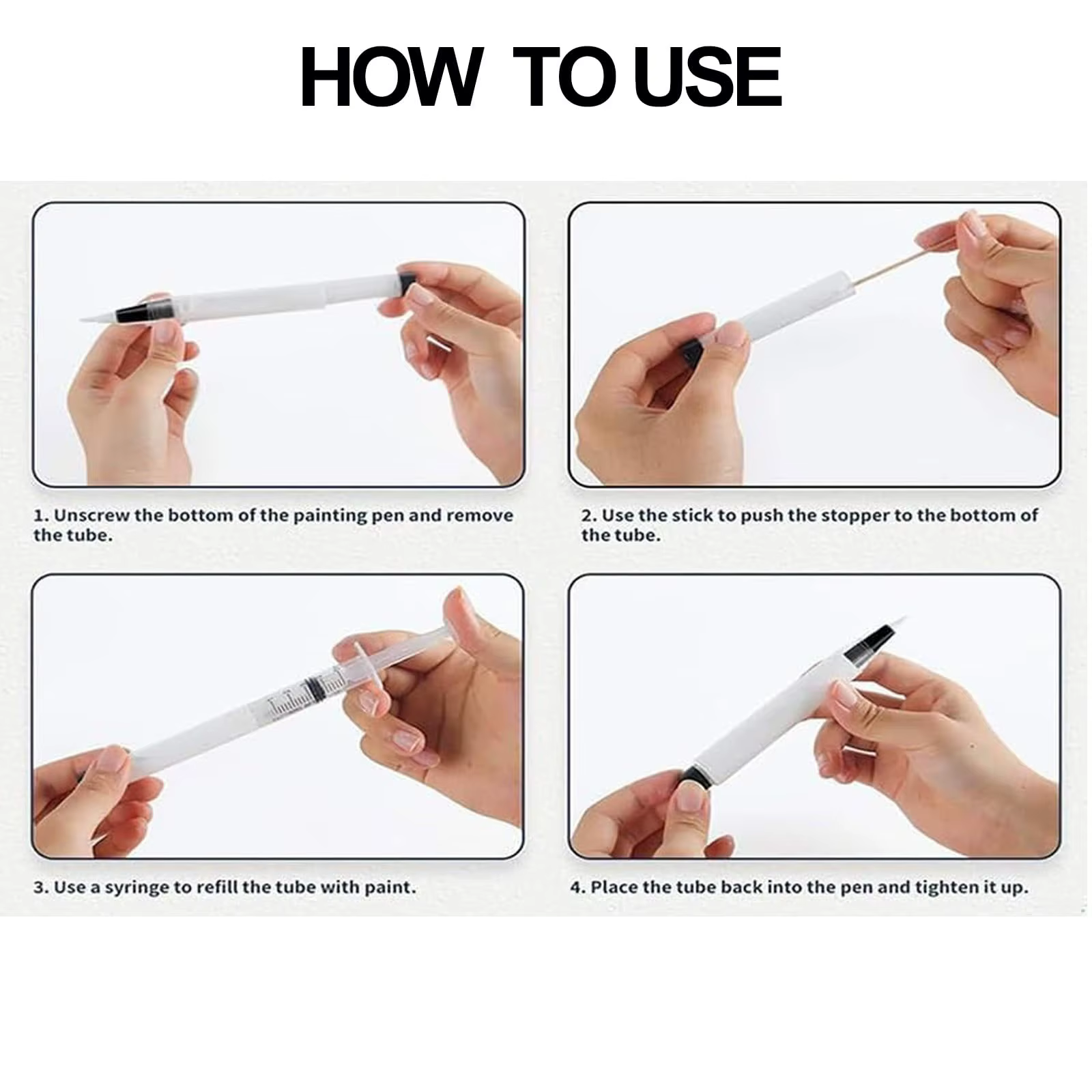 Stylo de peinture de retouche rechargeable