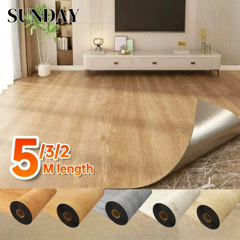 Papier peint autocollant de sol Imitation Grain de bois