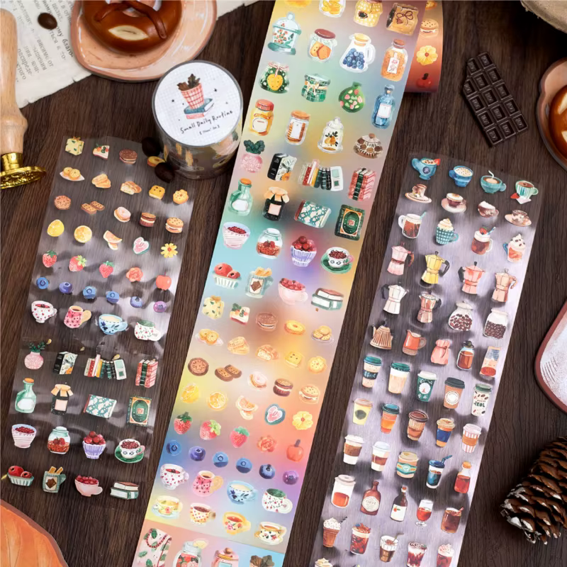 1 rouleau de ruban Washi à motifs de desserts et de collations
