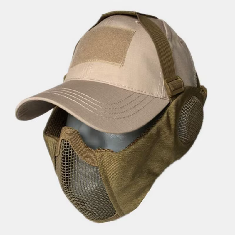 Ensemble d'équipement de Protection Airsoft, masque en maille demi-visage avec Protection des oreilles pour enfants et adultes, tir de Paintball, jeux de survie CS, Cosplay