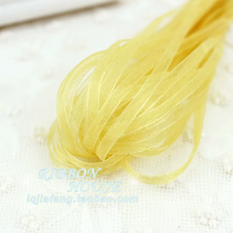 Vente (10 mètres) ruban en mousseline de soie Organza de 6mm de largeur