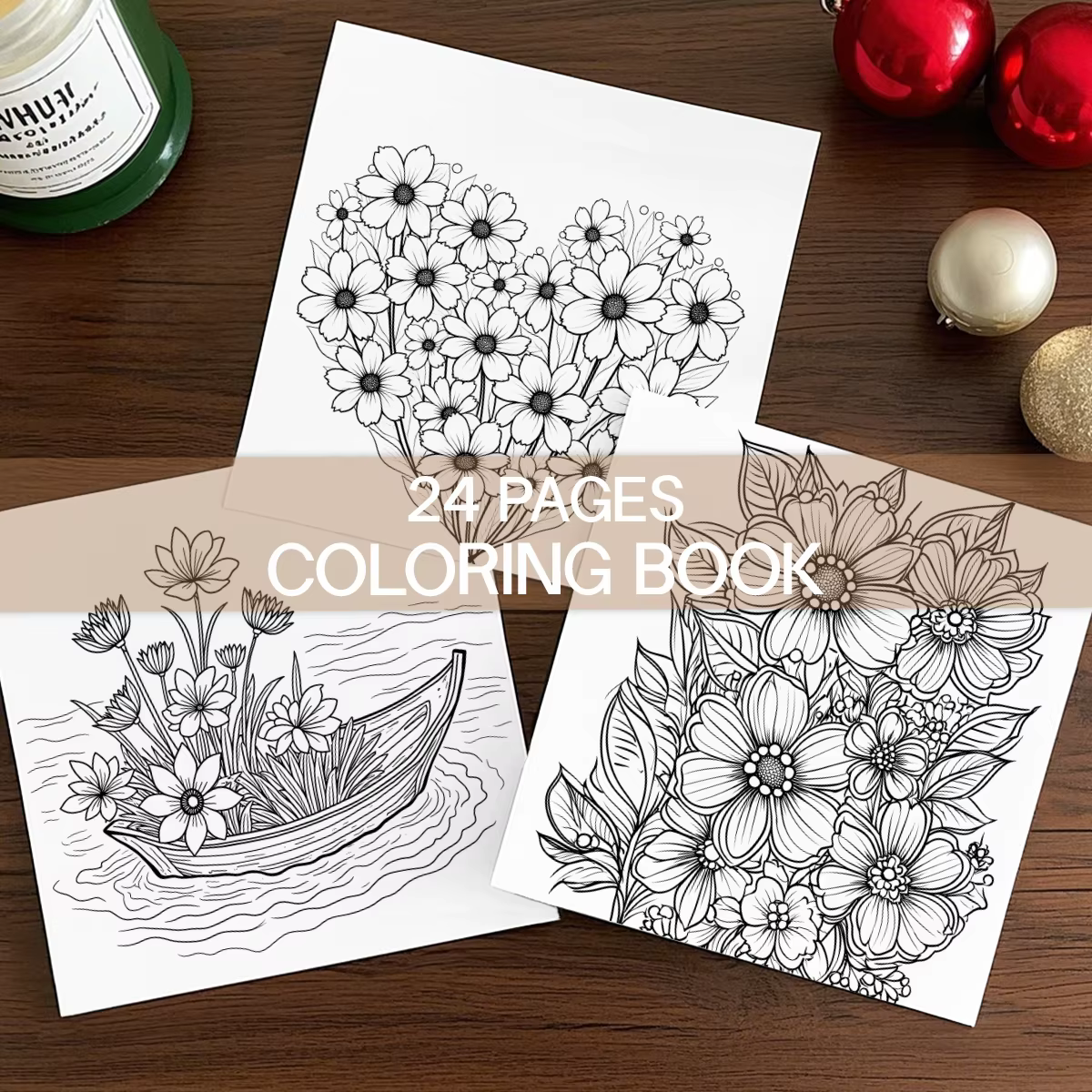 Livre de coloriage relaxant aux fleurs pour adultes – Anti-stress