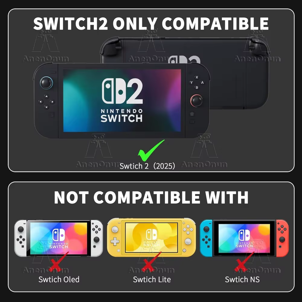 Switch 2 – étui de protection Transparent fendu, couverture complète, antichoc, anti-rayures, antidérapant, Premium, Durable, Ultra-clair, coque rigide pour PC