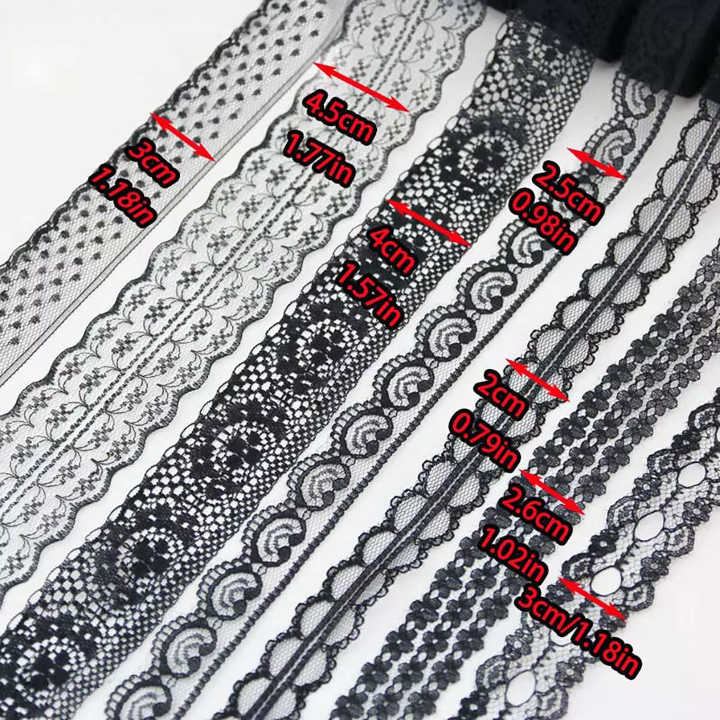 (10 Yards/Rouleau) Ruban en dentelle noire