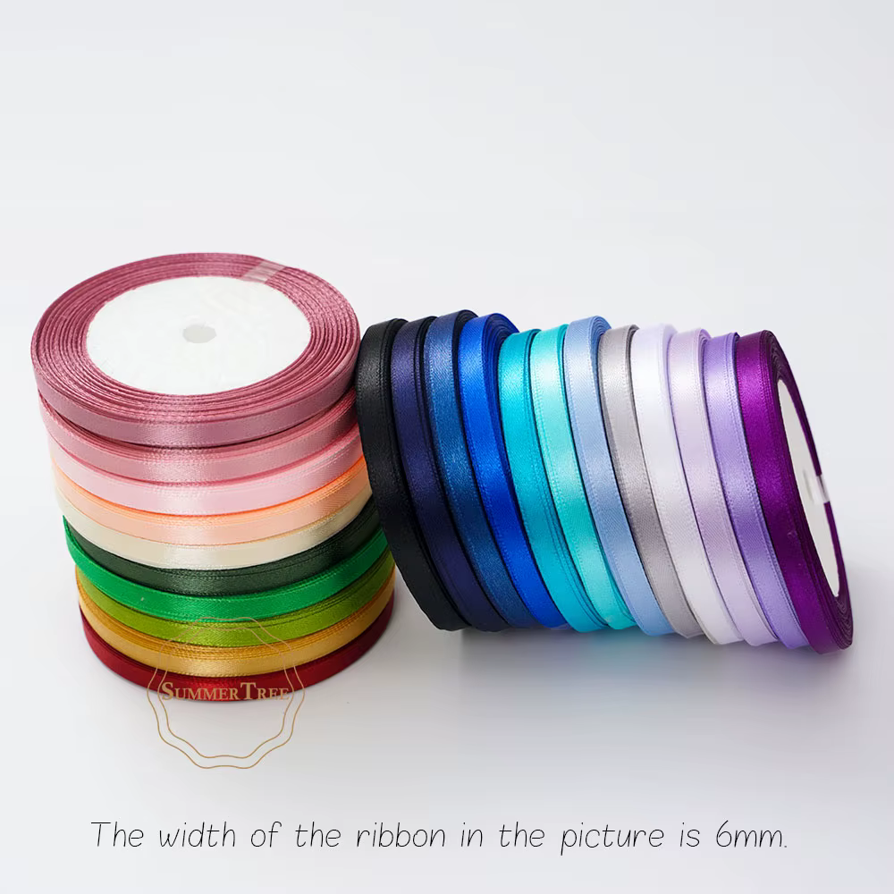 Ruban en Satin 22.8 mètres 6mm 10mm 15mm 25mm 38mm 50mm
