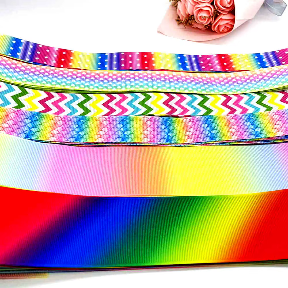 Ruban gros-grain arc-en-ciel de 5 mètres
