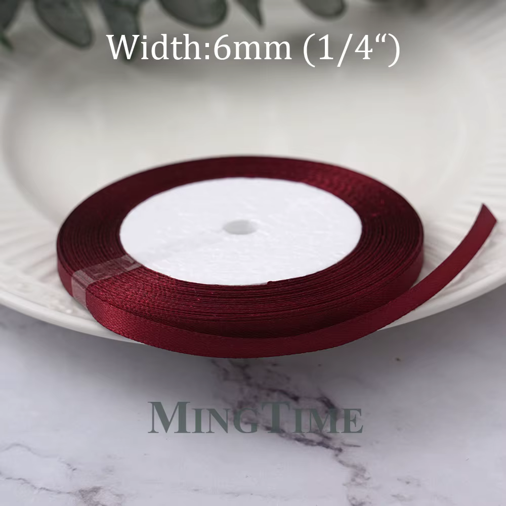 Ruban en Satin bordeaux 25yards 6mm 10mm 15mm 25mm 38mm 50mm