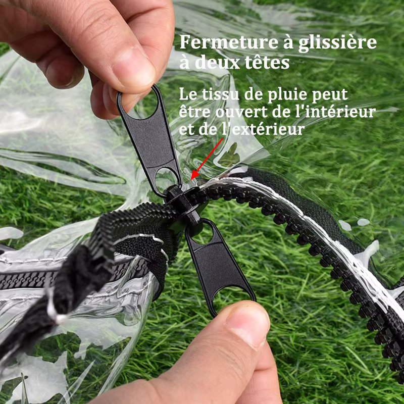 TarLII-Bâche d'isolation transparente anti-pluie avec fermeture éclair
