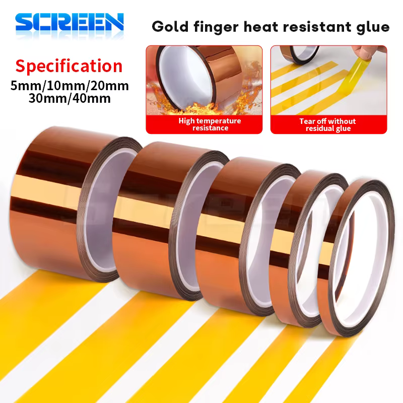 Kapton 33M ruban adhésif or haute température résistant à la chaleur Polyimide 10-50MM largeur pas de résidus pour masquage soudure Etc.