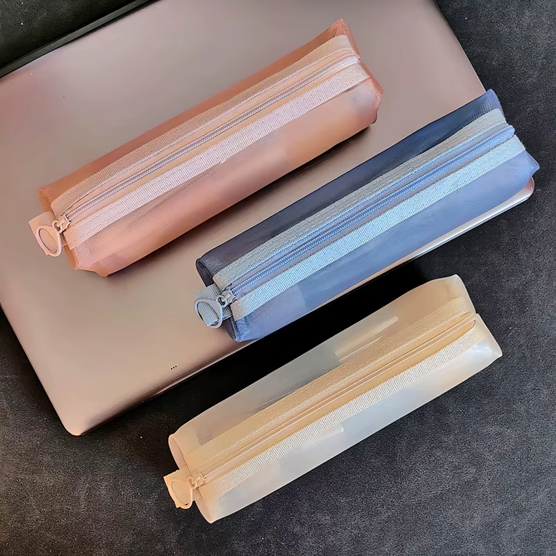 Sacs de rangement pour pinceaux de maquillage, trousse à crayons en maille transparente pour étudiants, poudres de maquillage, rouge à lèvres, Ins Travel Cosmetic Evaluation