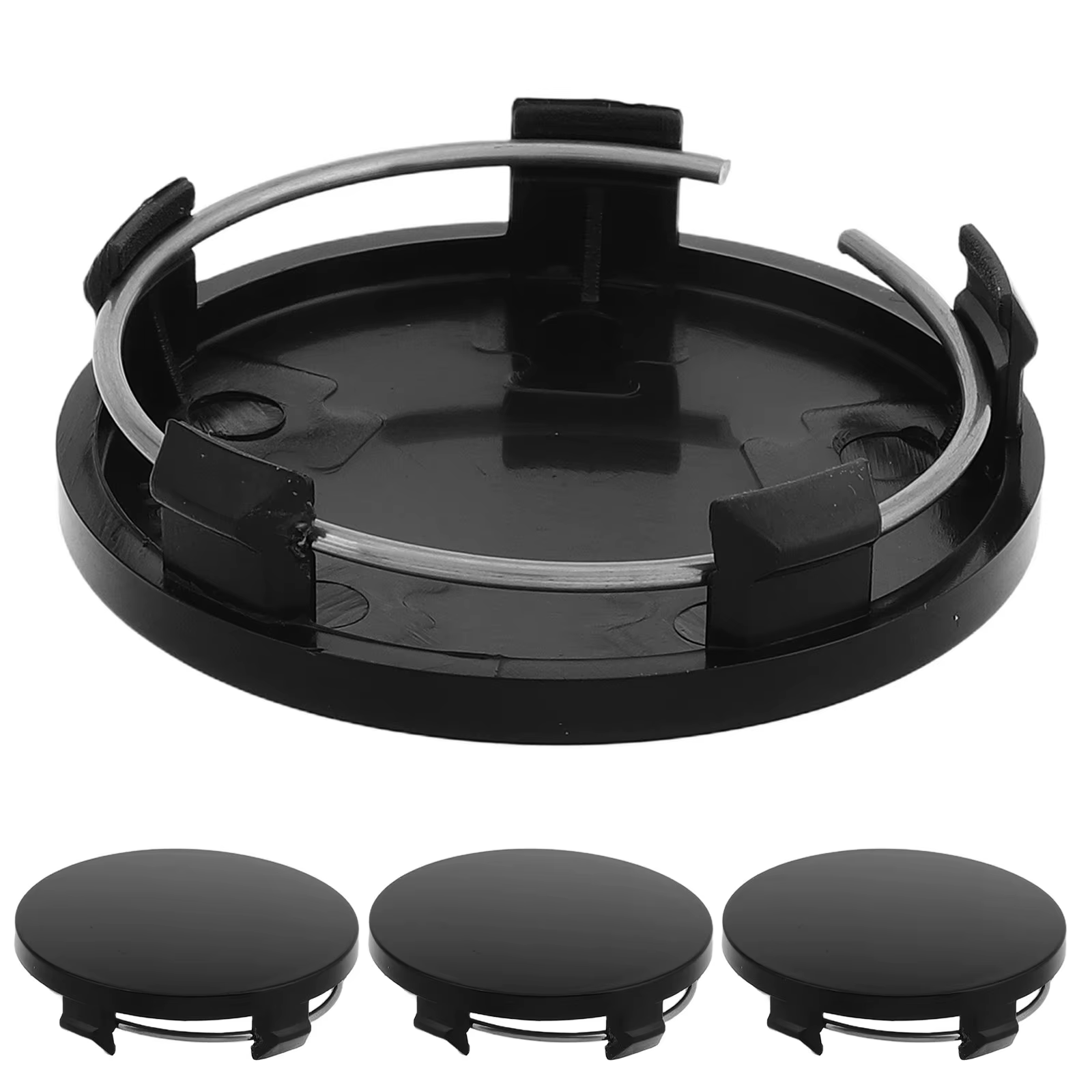 4 pièces de cache-moyeux universels de style incurvé, diamètre extérieur 60 mm, diamètre intérieur 56 mm, pour la protection des jantes de voiture