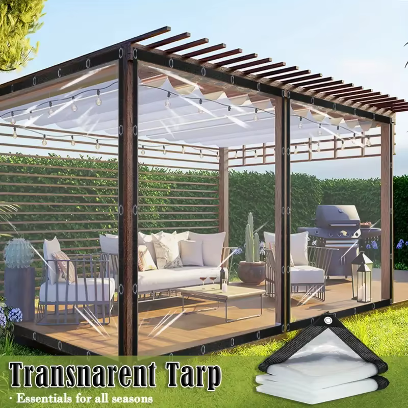 Bâche transparente en tissu d'ombrage imperméable à la pluie