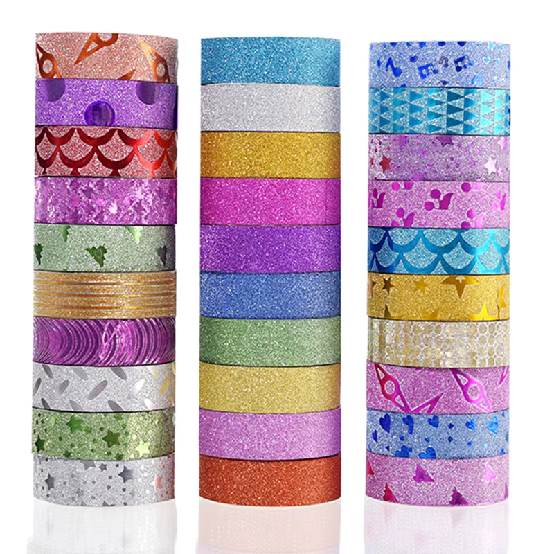 Autocollants à paillettes de couleur aléatoire