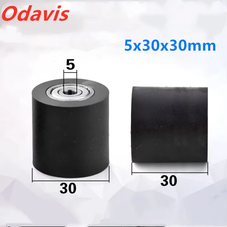 Rouleau en polyuréthane PU noir avec deux roulements