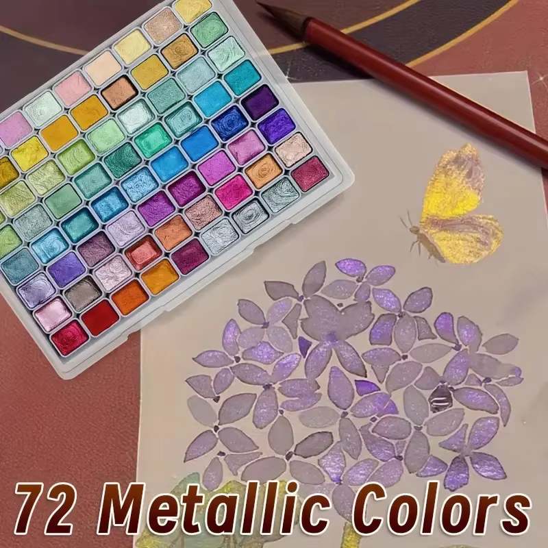 Peinture aquarelle nacrée 20/24/60/72 couleurs