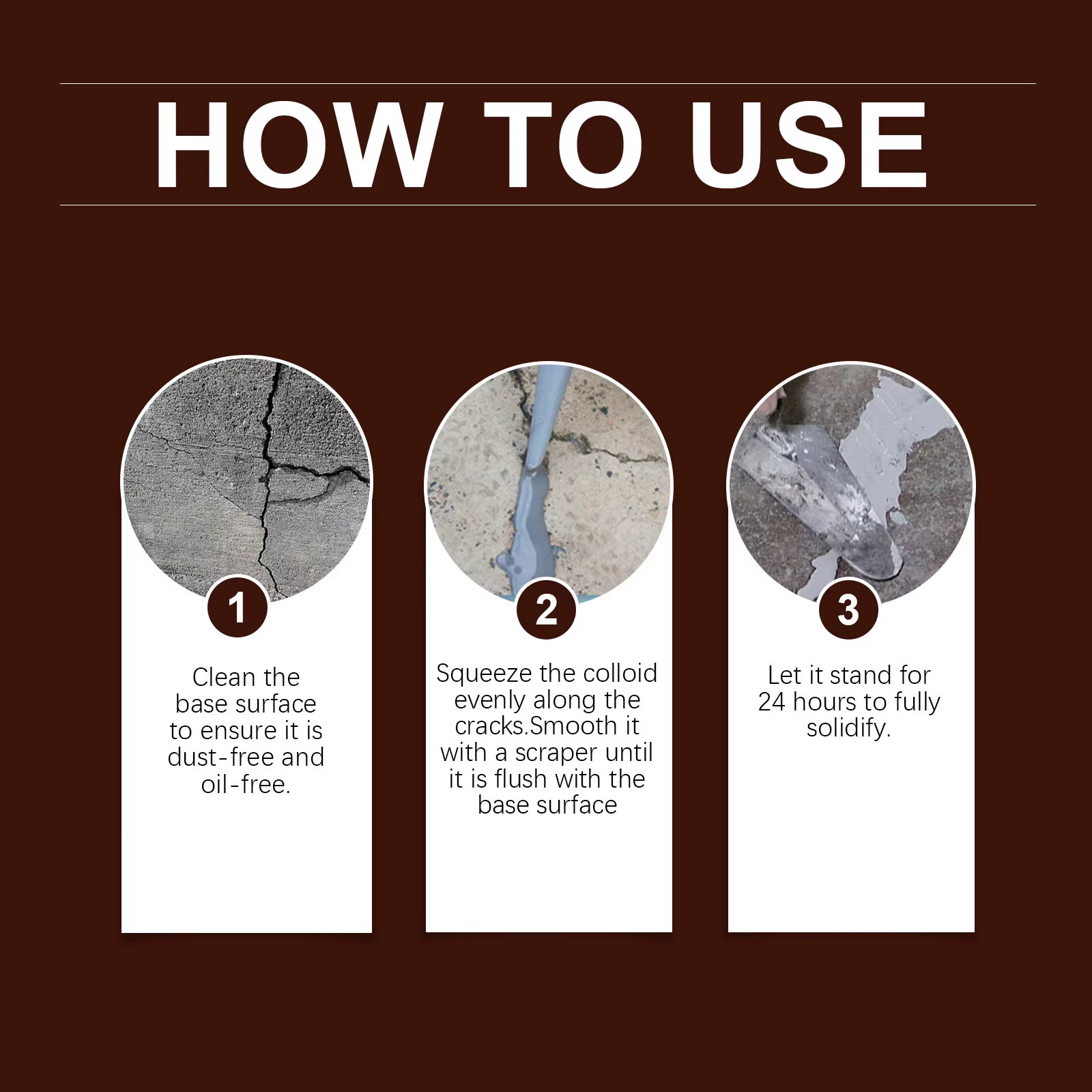 Mastic de réparation pour fissures de béton