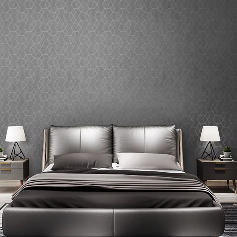Rouleau de papier peint géométrique de luxe gris foncé