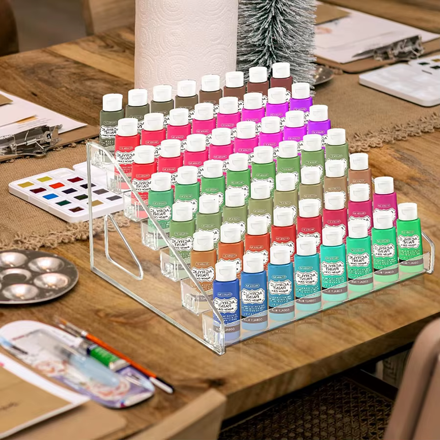 Boîte de rangement de peinture transparente