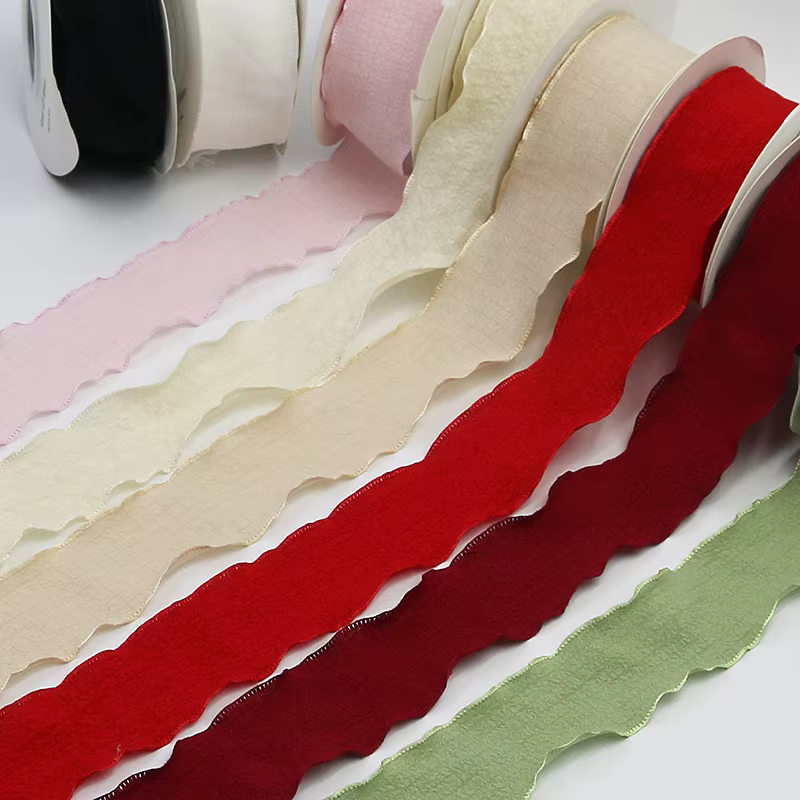 Rouleau de ruban plissé en dentelle feuille de lotus
