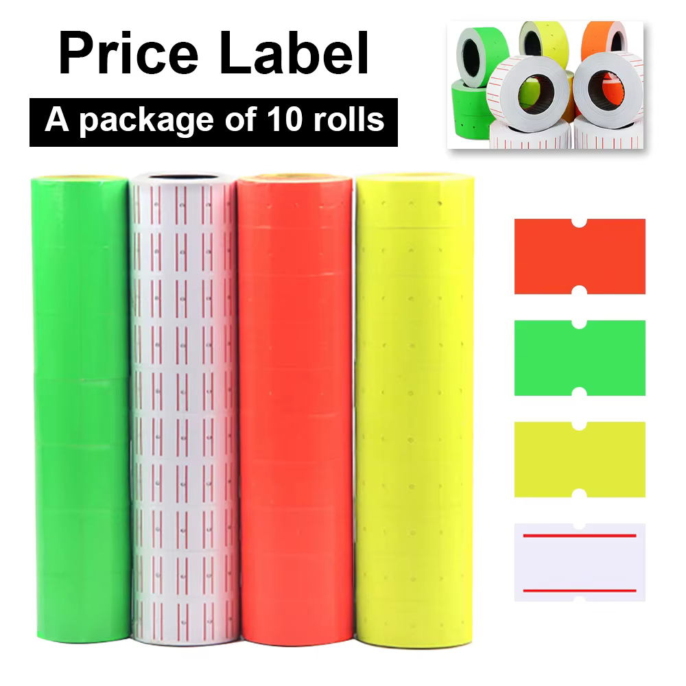 10 rouleaux d'étiquettes de prix à ligne unique