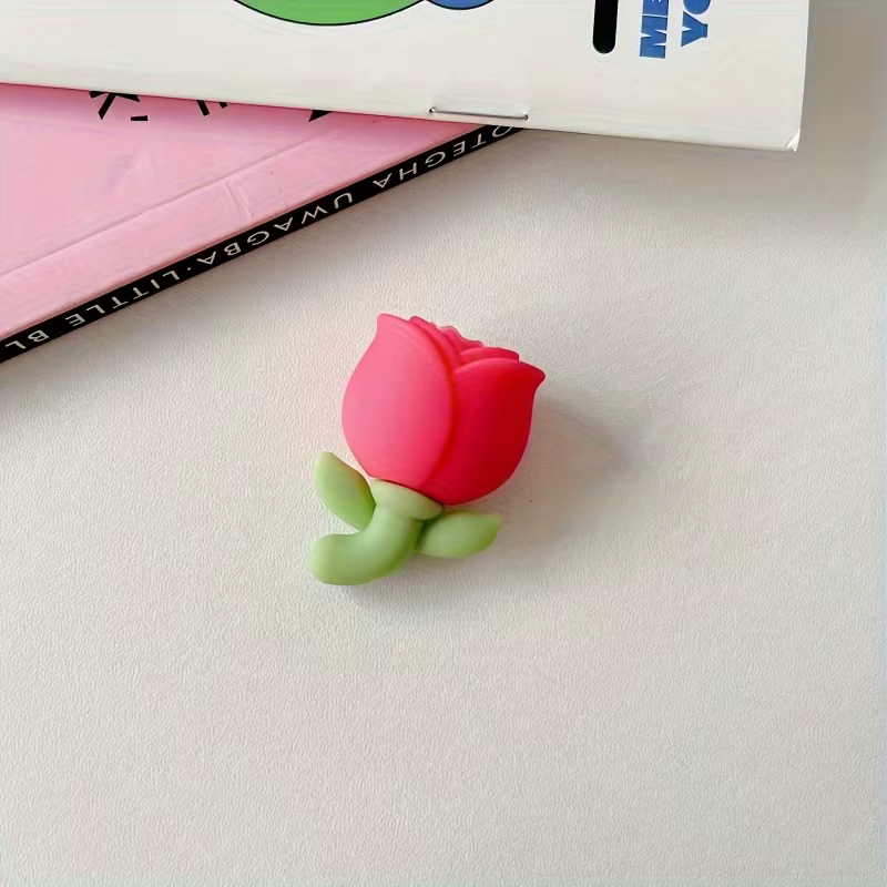 Protecteur de câble conçu en forme de fleur de tulipe, 4 pièces, protège et décorer le câble de données du téléphone, mignon et Durable