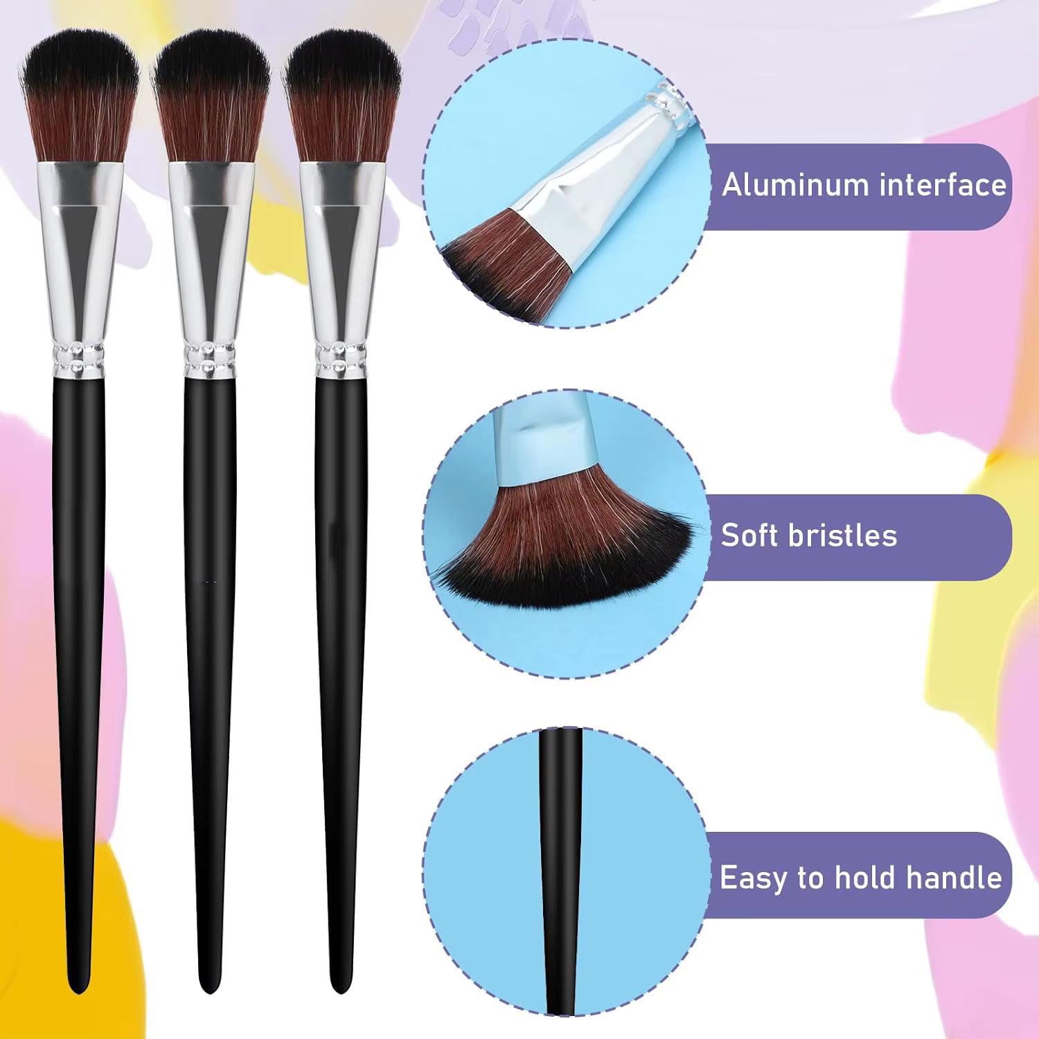 6 pièces brosse de vadrouille pour peinture acrylique 1 pouce pinceau de mélange pinceaux