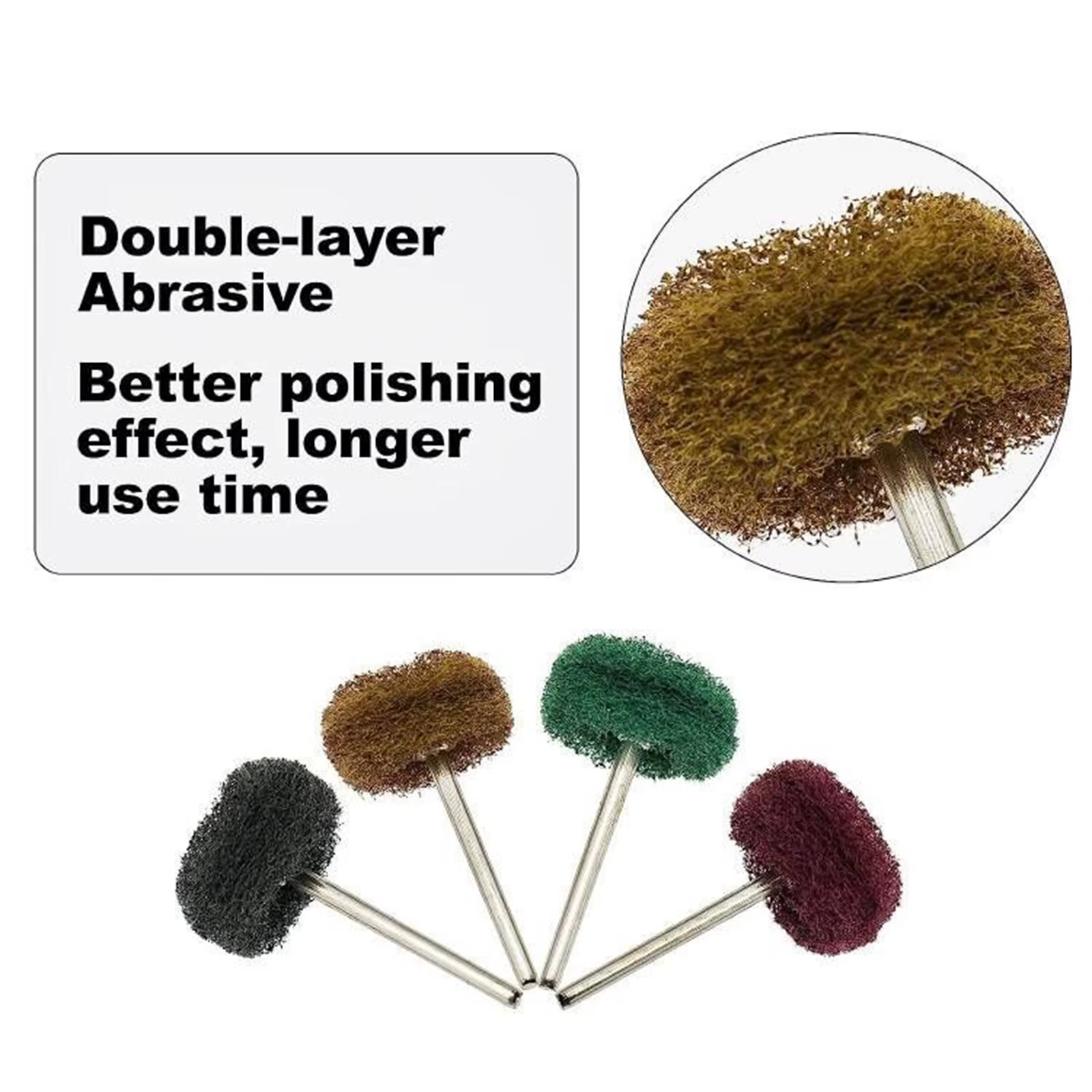 20 pièces de têtes abrasives de polissage et de ponçage pour outils rotatifs Dremel et accessoires de perceuse