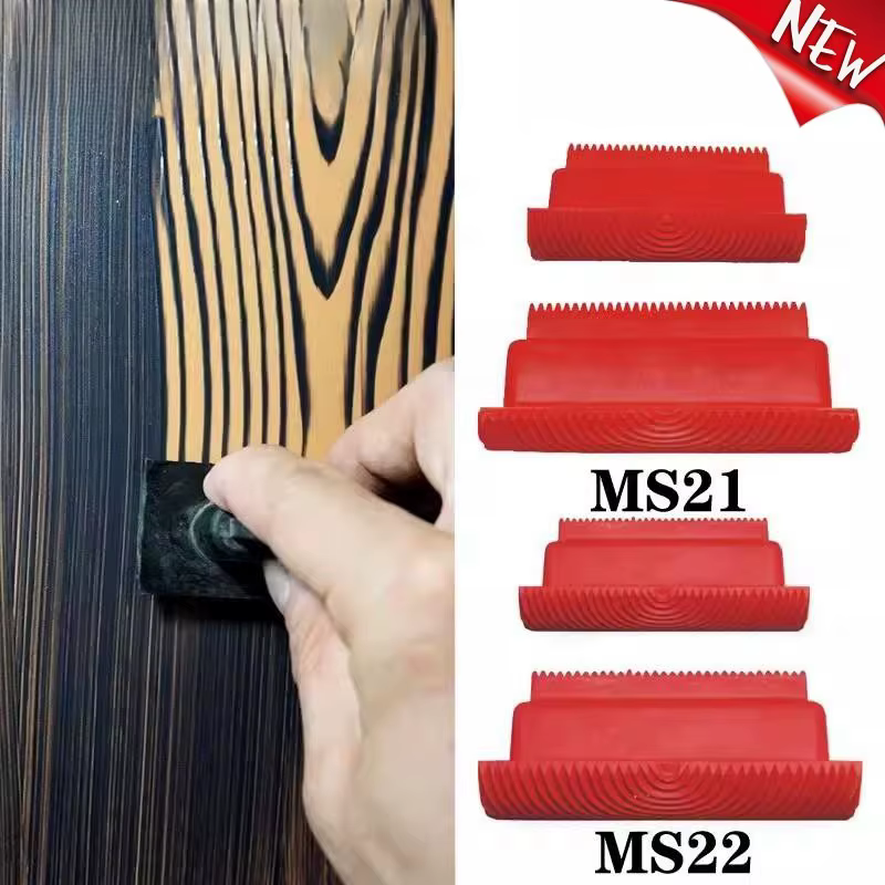 Rouleau en caoutchouc brosse outil de peinture réutilisable Imitation bois Graining